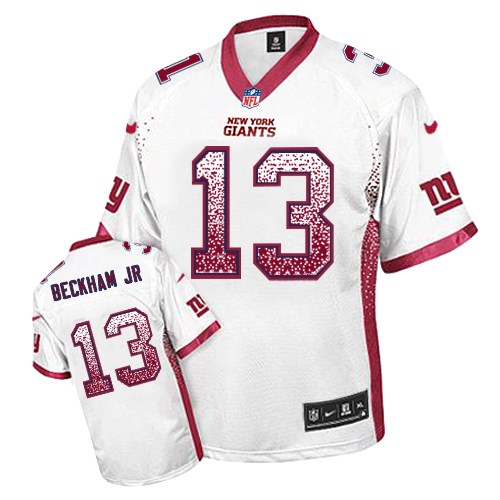 Youth Elite Odell Beckham Jr Nike Jersey White - #13 Drift Fashion NFL New York Giants